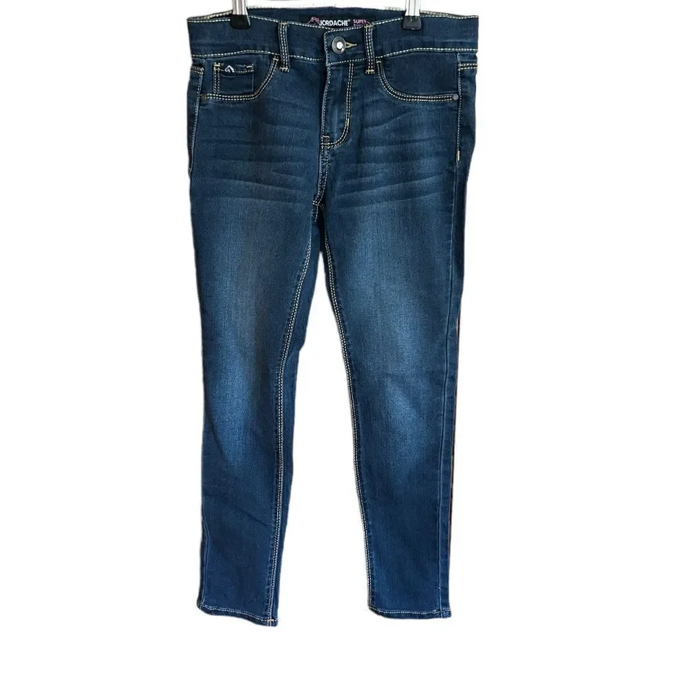 ‎Jordache girl’s dark wash super skinny jeans size 10